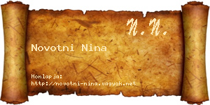 Novotni Nina névjegykártya